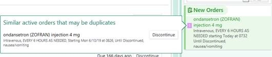 addressing duplicate medication orders screenshot