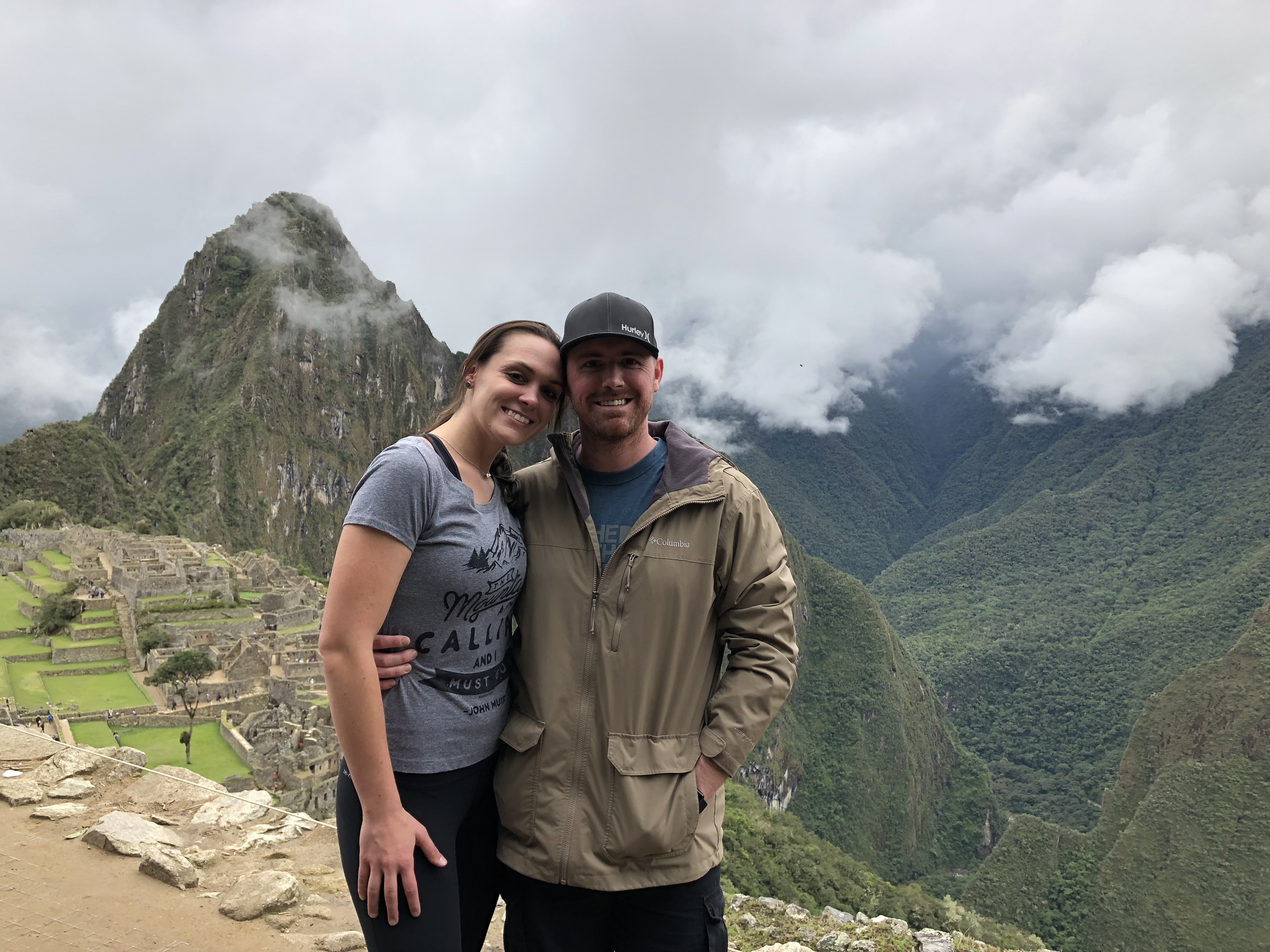 Dr. Meier and her husband pose while travelling in the mountains.