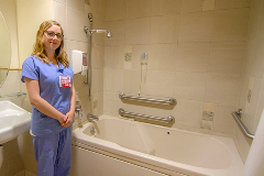 Jacuzzi tub in a labor room Salem Hospital Salem Oregon