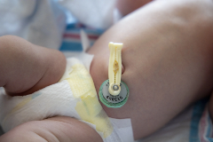 Newborn security tag at Salem Hospital Family Birth Center