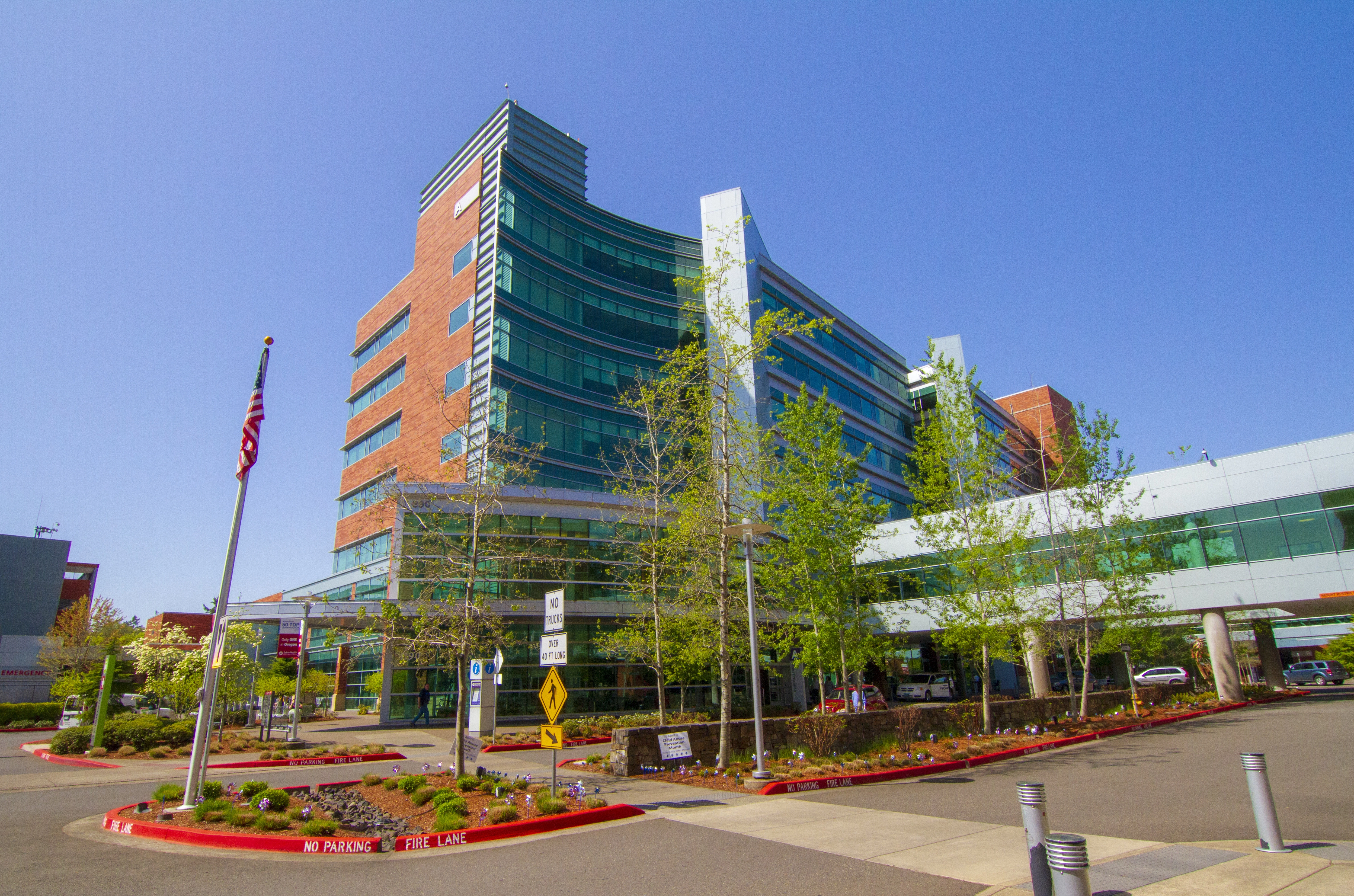 Front view of Building A in 2018.