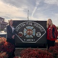 Maggie and Cheryl at the Stayton fire station before the North Santiam SIT meeting