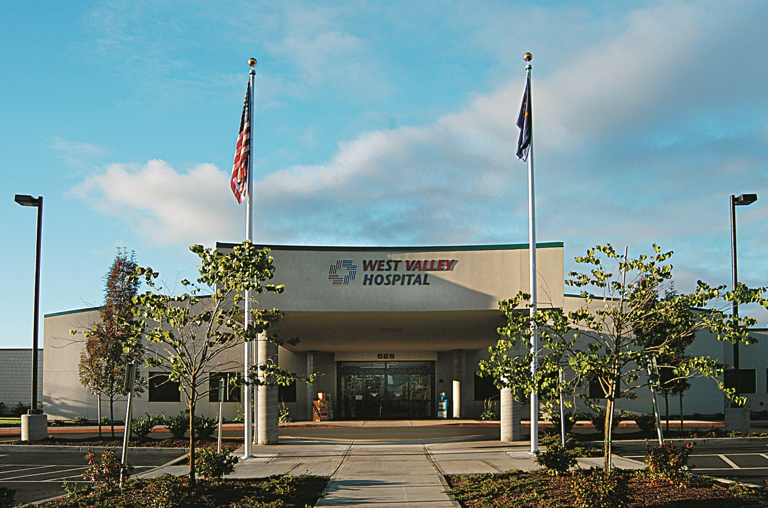 Front view of West Valley Hospital when it first became part of Salem Health in the early 2000s.