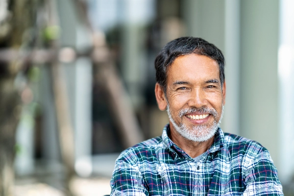 Cancer survivor smiling