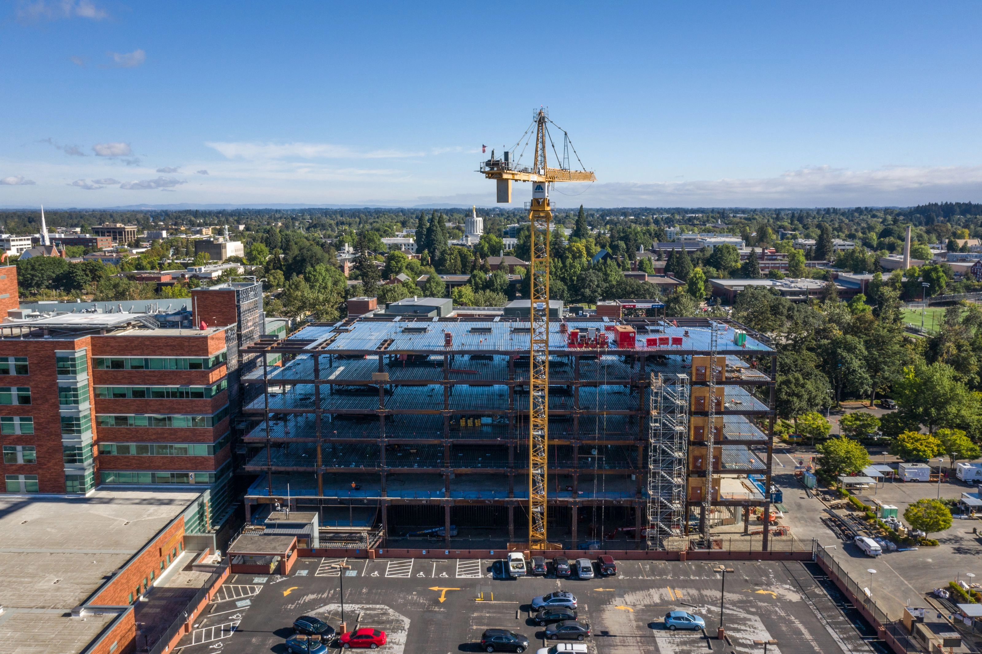 Building A expansion — steel structure complete