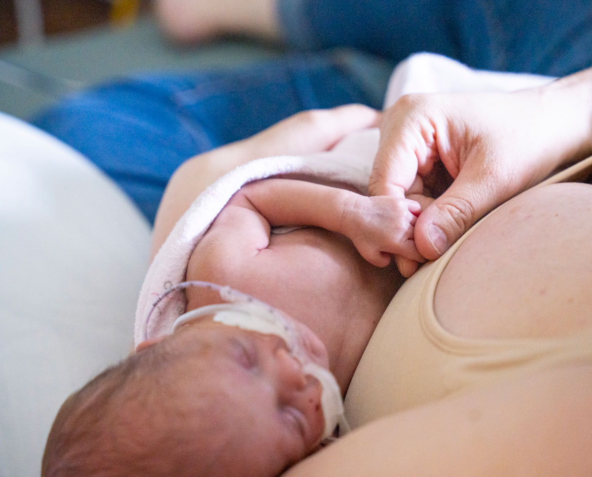 NICU patient with parent