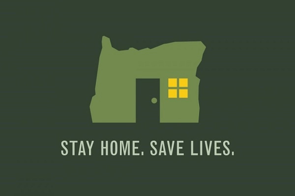 Stay Home Save Lives Oregon logo