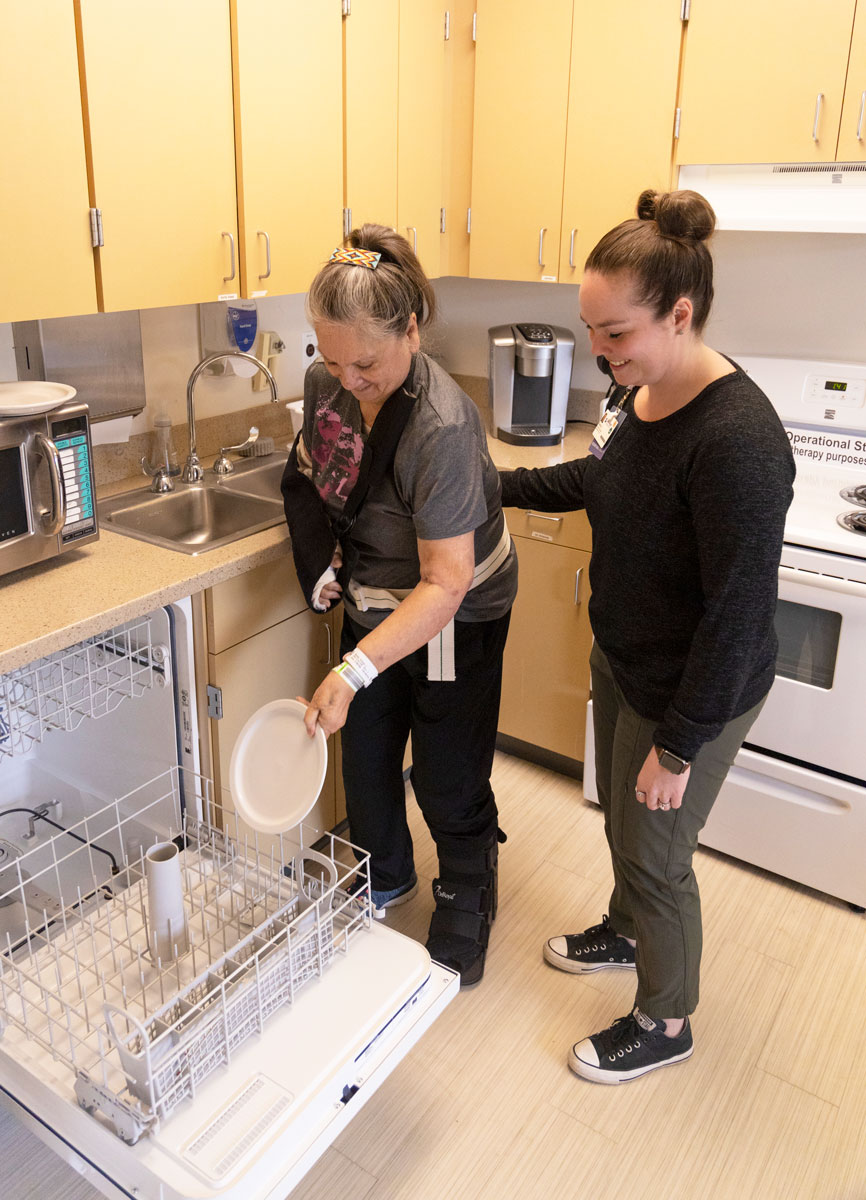The practice kitchen being use by a Salem Health rehab patient.