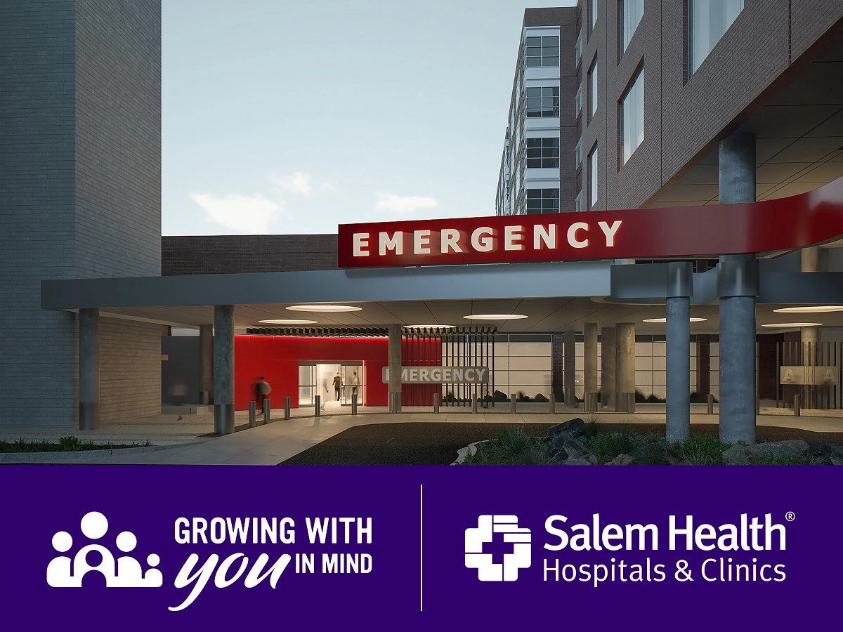 Rendering of the future emergency room entrance when the expansion of Building A is completed.
